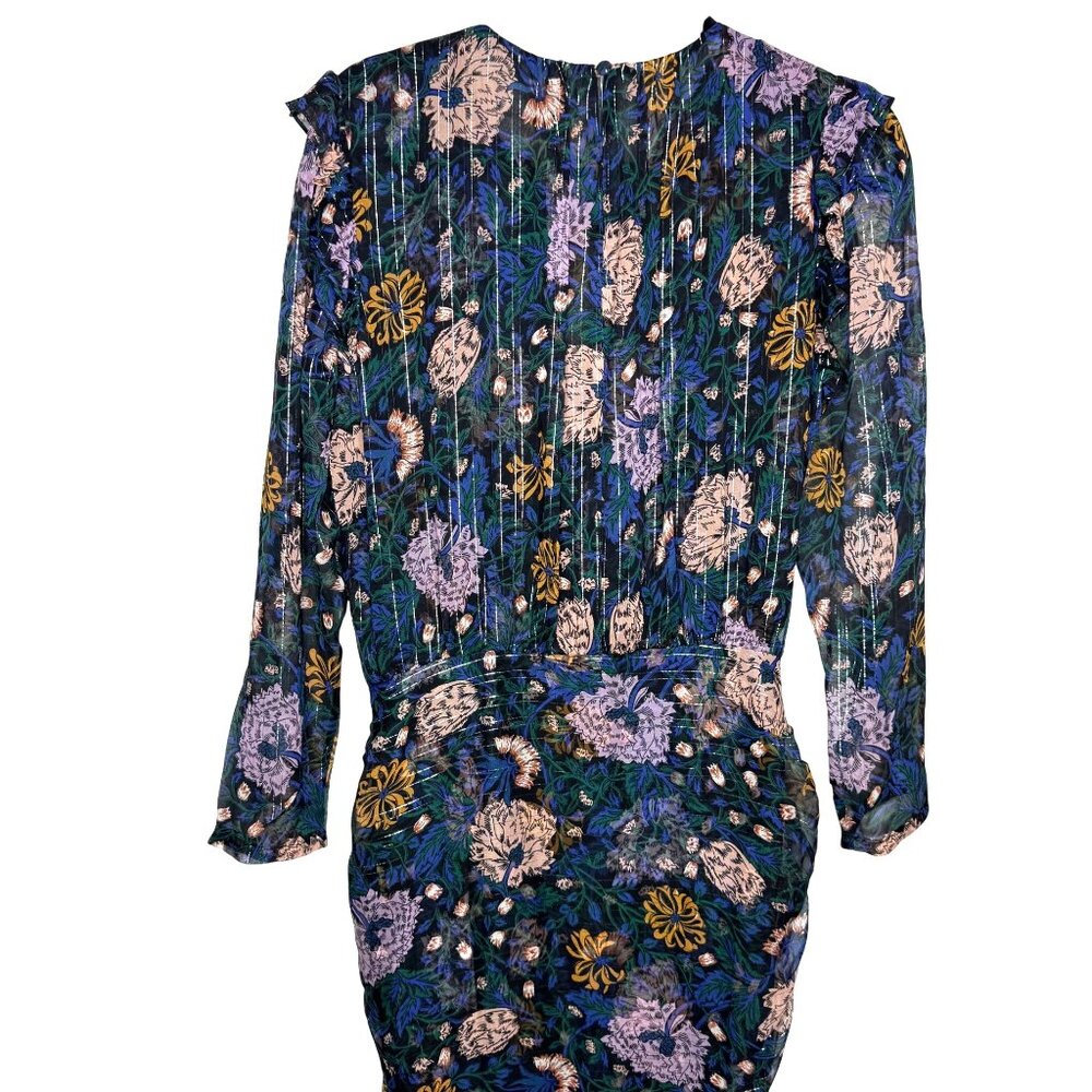 Veronica Beard Peppa Sheer Romantic Floral Silk Mini Blouse Dress Women's size 8 - Picture 5 of 12